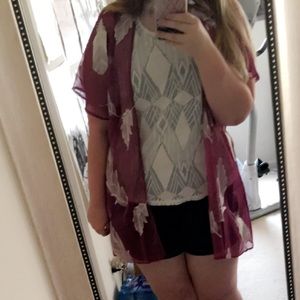 Forever 21 Cream Lace See-through Tank Top